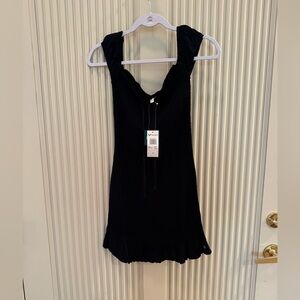 Roxy Black Dress with Ruffle Detail Medium